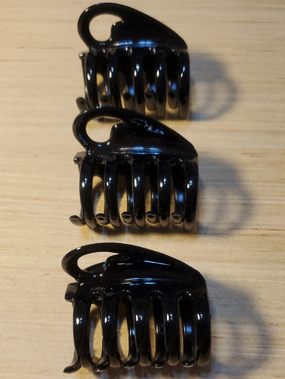 Black Hair Claw Clips - Set of 3